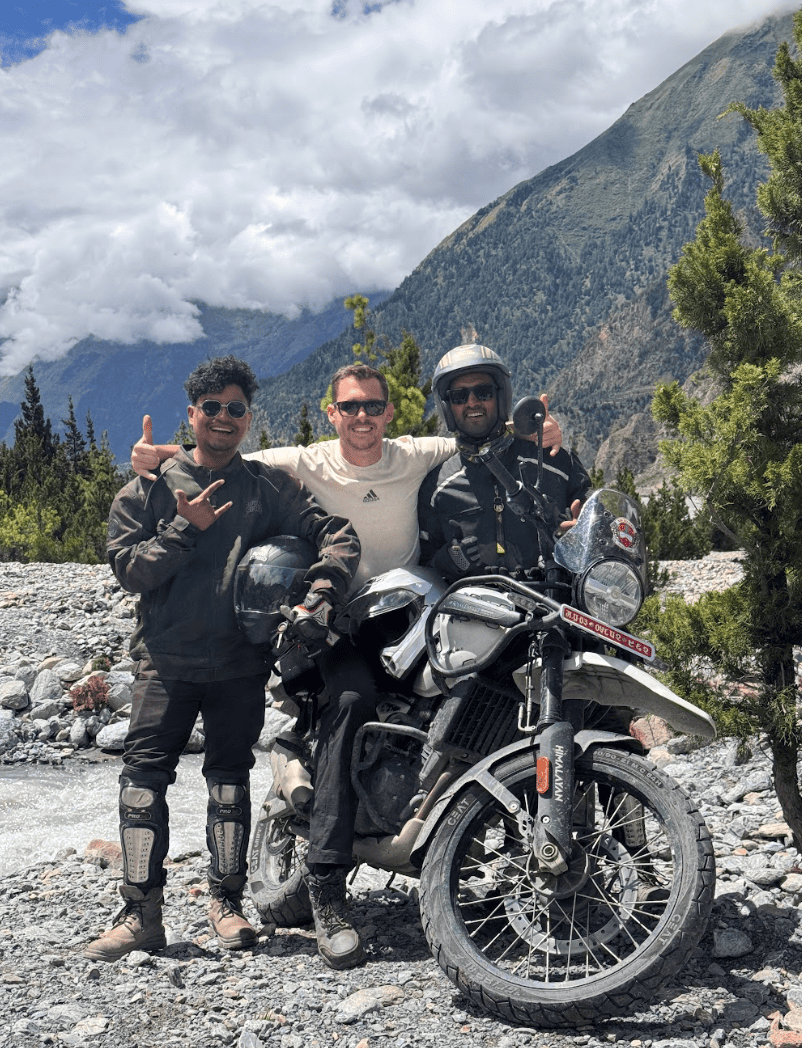 Nepal moto tours guide with th eguest